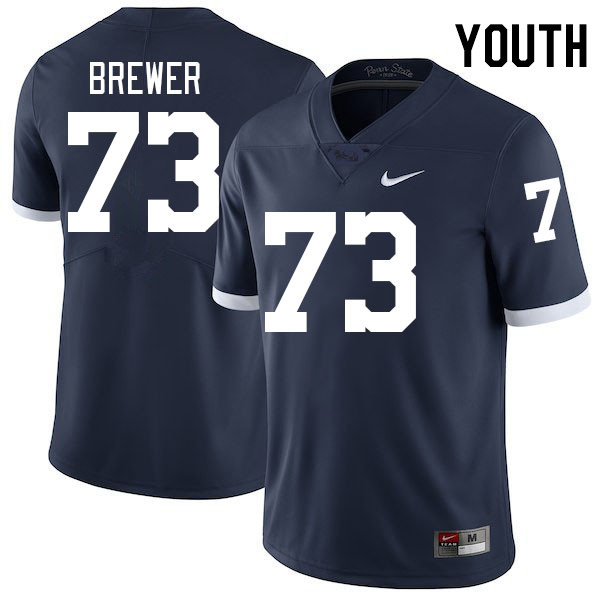 Youth #73 Caleb Brewer Penn State Nittany Lions College Football Jerseys Stitched-Retro